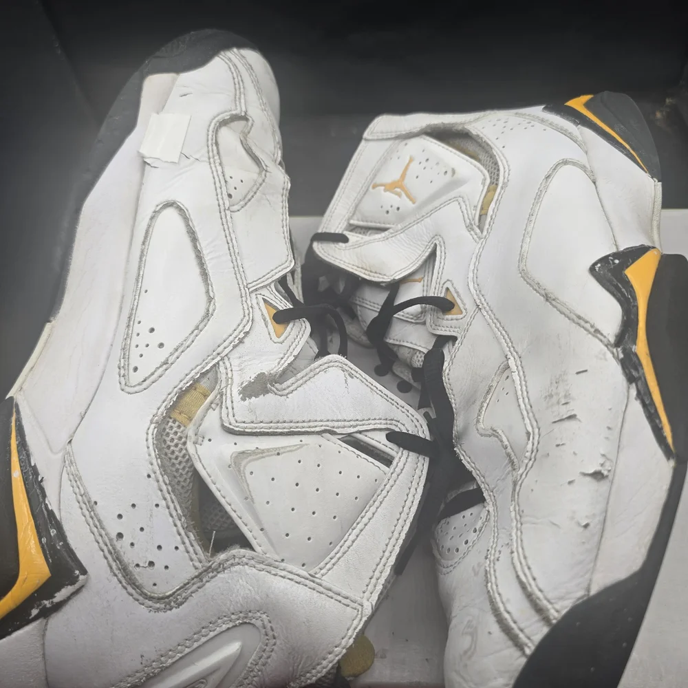 Jordan White and Gold Sneakers‎